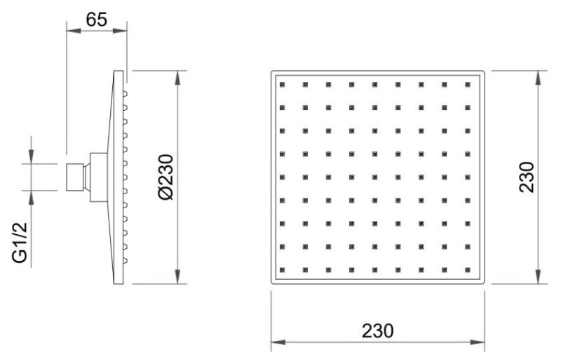 Верхний душ Berges Nardis S 23см чёрный матовый 072002